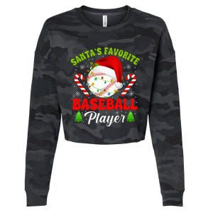 Santa's Favorite Baseball Player Christmas Cropped Pullover Crew