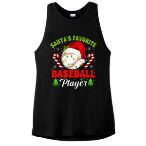 Santa's Favorite Baseball Player Christmas Ladies PosiCharge Tri-Blend Wicking Tank