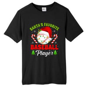 Santa's Favorite Baseball Player Christmas Tall Fusion ChromaSoft Performance T-Shirt