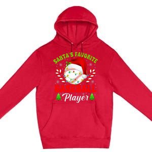 Santa's Favorite Baseball Player Christmas Premium Pullover Hoodie