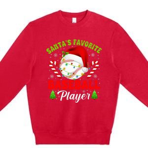 Santa's Favorite Baseball Player Christmas Premium Crewneck Sweatshirt