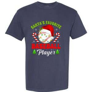 Santa's Favorite Baseball Player Christmas Garment-Dyed Heavyweight T-Shirt