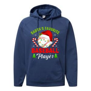 Santa's Favorite Baseball Player Christmas Performance Fleece Hoodie