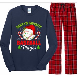 Santa's Favorite Baseball Player Christmas Long Sleeve Pajama Set