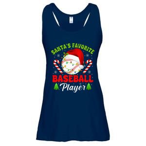 Santa's Favorite Baseball Player Christmas Ladies Essential Flowy Tank