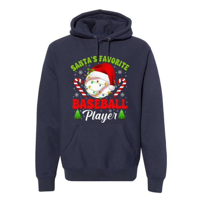 Santa's Favorite Baseball Player Christmas Premium Hoodie