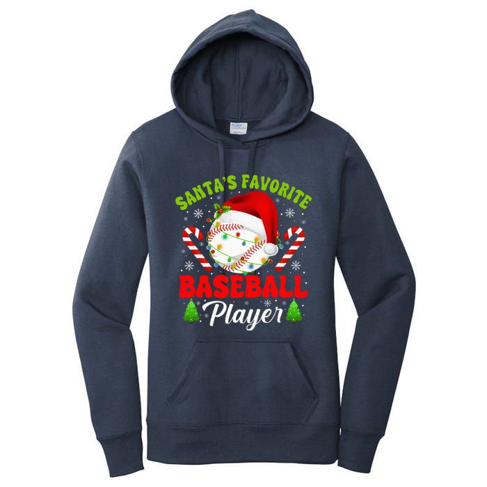 Santa's Favorite Baseball Player Christmas Women's Pullover Hoodie