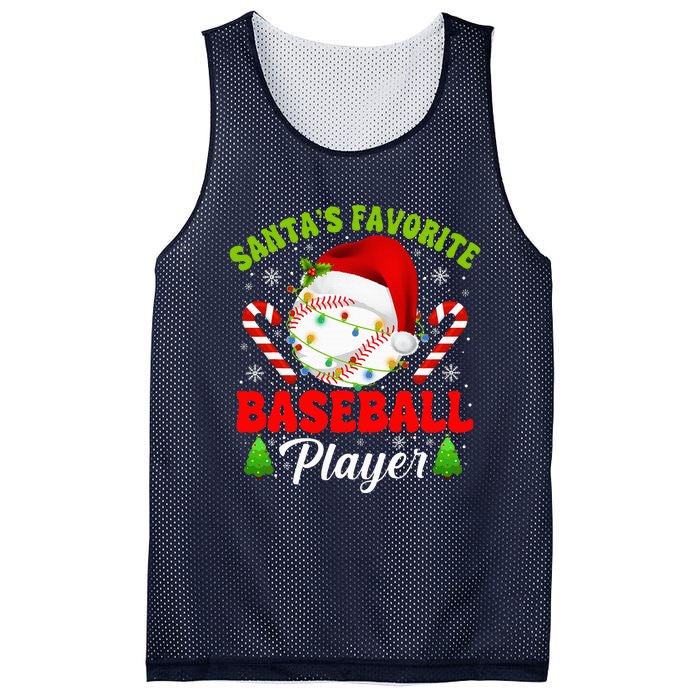 Santa's Favorite Baseball Player Christmas Mesh Reversible Basketball Jersey Tank