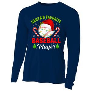 Santa's Favorite Baseball Player Christmas Cooling Performance Long Sleeve Crew