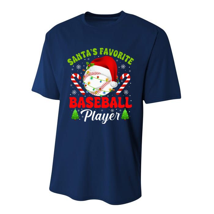 Santa's Favorite Baseball Player Christmas Performance Sprint T-Shirt