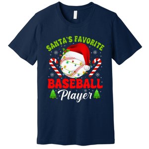 Santa's Favorite Baseball Player Christmas Premium T-Shirt