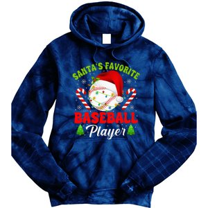 Santa's Favorite Baseball Player Christmas Tie Dye Hoodie