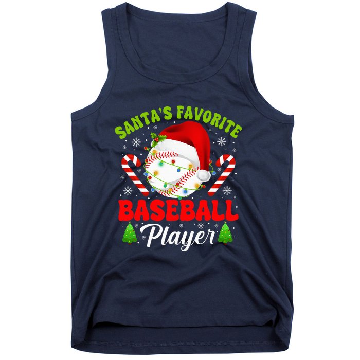 Santa's Favorite Baseball Player Christmas Tank Top