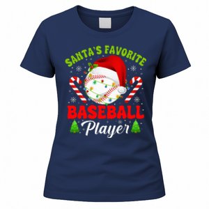 Santa's Favorite Baseball Player Christmas Women's T-Shirt