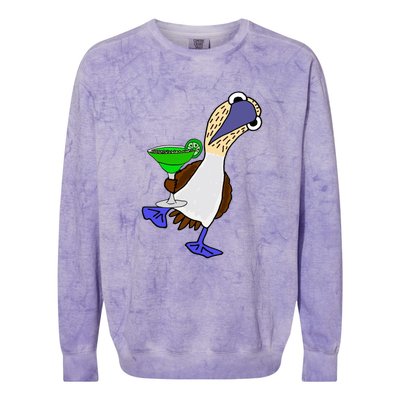 Smileteesall Funny BlueFooted Booby With Margarita Gift Colorblast Crewneck Sweatshirt