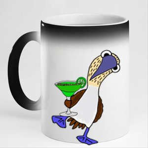 Smileteesall Funny BlueFooted Booby With Margarita Gift 11oz Black Color Changing Mug