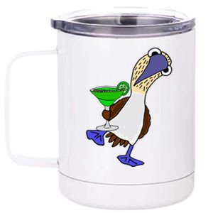 Smileteesall Funny BlueFooted Booby With Margarita Gift 12 oz Stainless Steel Tumbler Cup