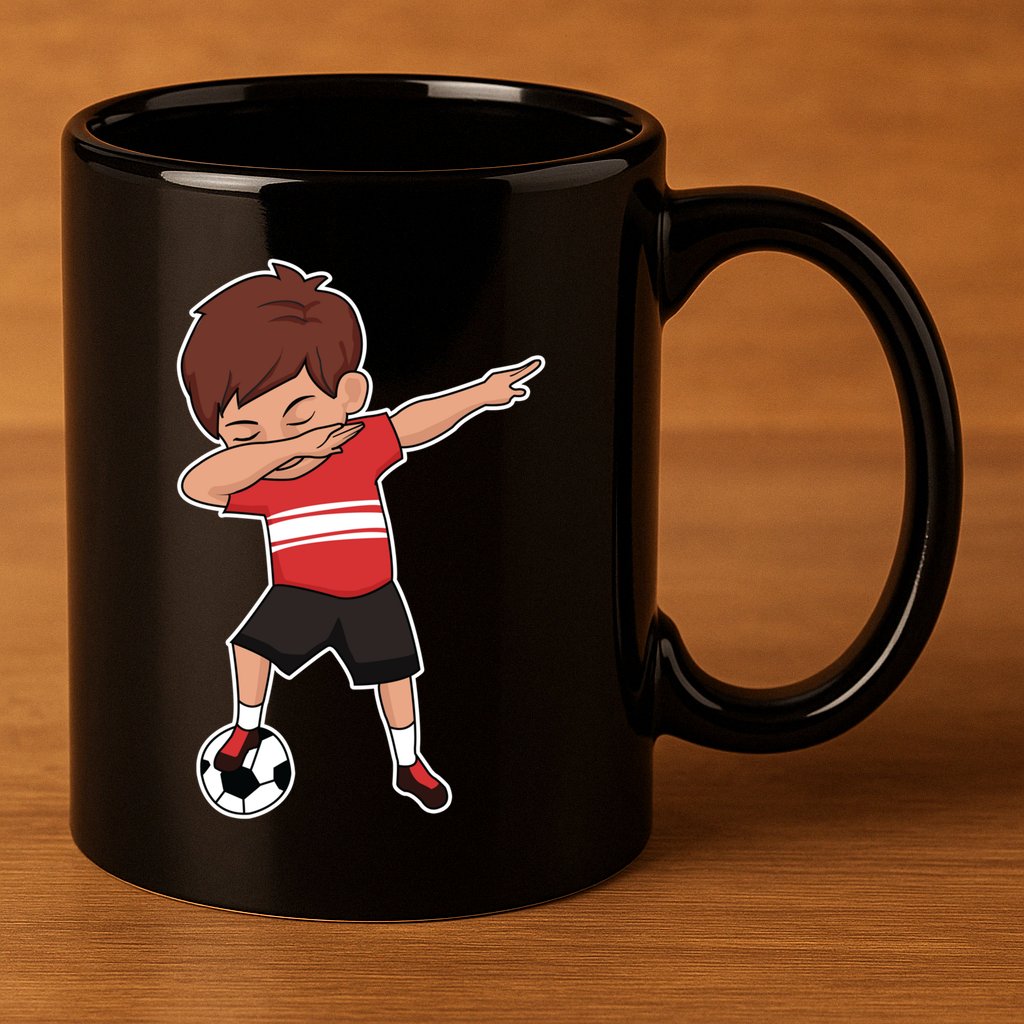 Soccer For Boy Dabbing Dab Gift 11oz C Handle Ceramic Mug