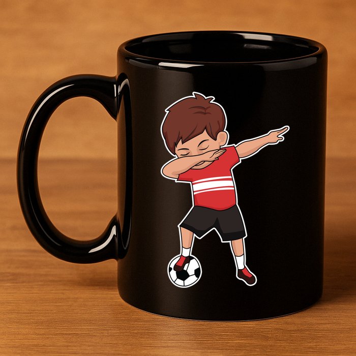 Soccer For Boy Dabbing Dab Gift 11oz C Handle Ceramic Mug