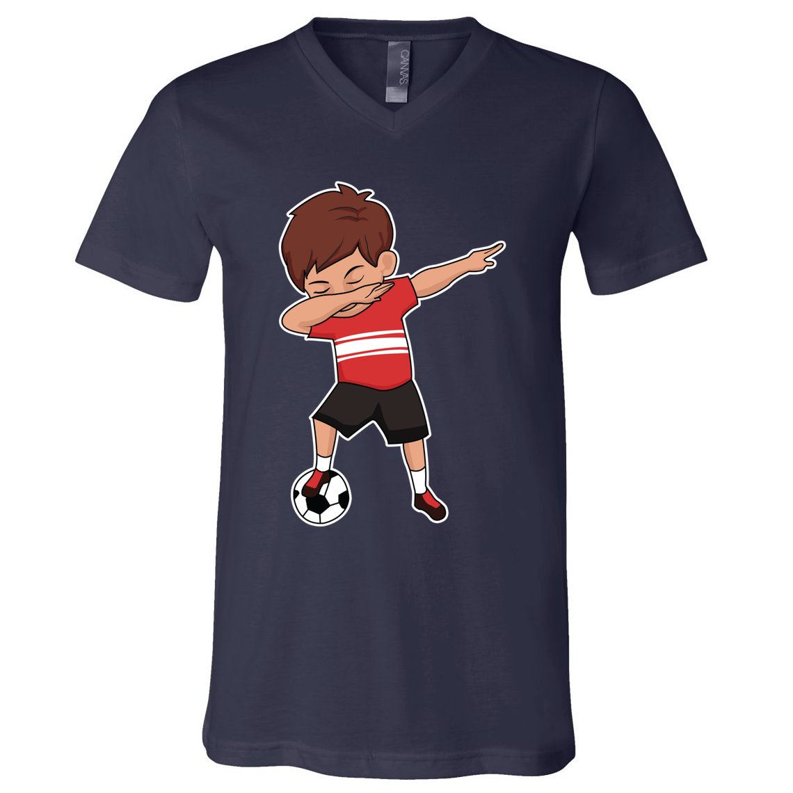 Soccer For Boy Dabbing Dab Gift V-Neck T-Shirt