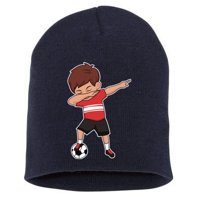 Soccer For Boy Dabbing Dab Gift Short Acrylic Beanie