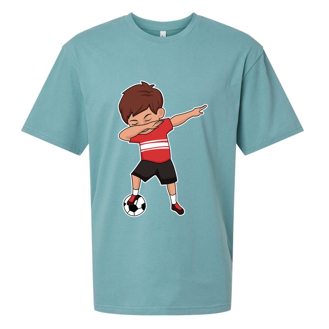 Soccer For Boy Dabbing Dab Gift Sueded Cloud Jersey T-Shirt