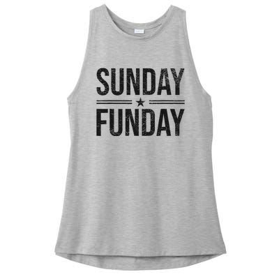 SUNDAY FUNDAY BRUNCH FOOTBALL SPORTS BBQ CHURCH Ladies PosiCharge Tri-Blend Wicking Tank