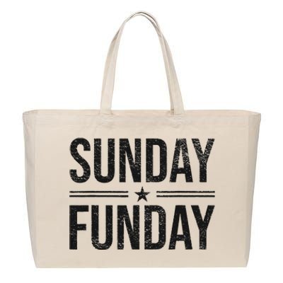 SUNDAY FUNDAY BRUNCH FOOTBALL SPORTS BBQ CHURCH Cotton Canvas Jumbo Tote