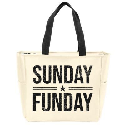 SUNDAY FUNDAY BRUNCH FOOTBALL SPORTS BBQ CHURCH Zip Tote Bag