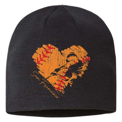 San Francisco Baseball Heart Distressed Vintage Sustainable Beanie