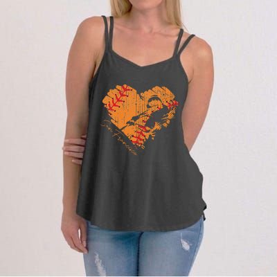 San Francisco Baseball Heart Distressed Vintage Women's Strappy Tank