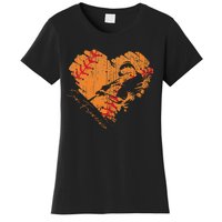 San Francisco Baseball Heart Distressed Vintage Women's T-Shirt