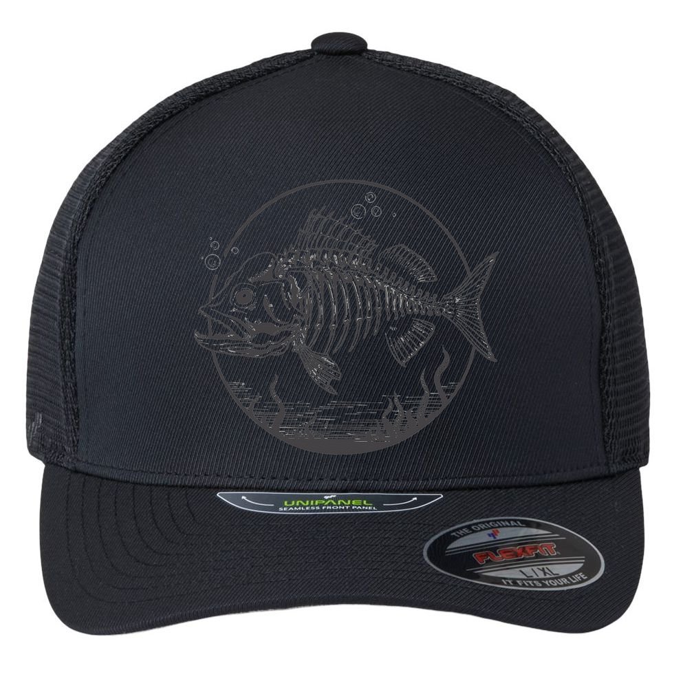 Skeleton Fish Bone Collectors Flexfit Unipanel Trucker Cap
