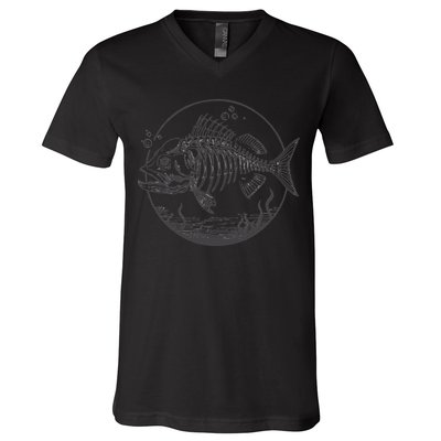 Skeleton Fish Bone Collectors V-Neck T-Shirt