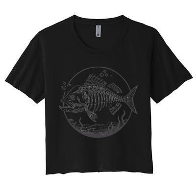 Skeleton Fish Bone Collectors Women's Crop Top Tee