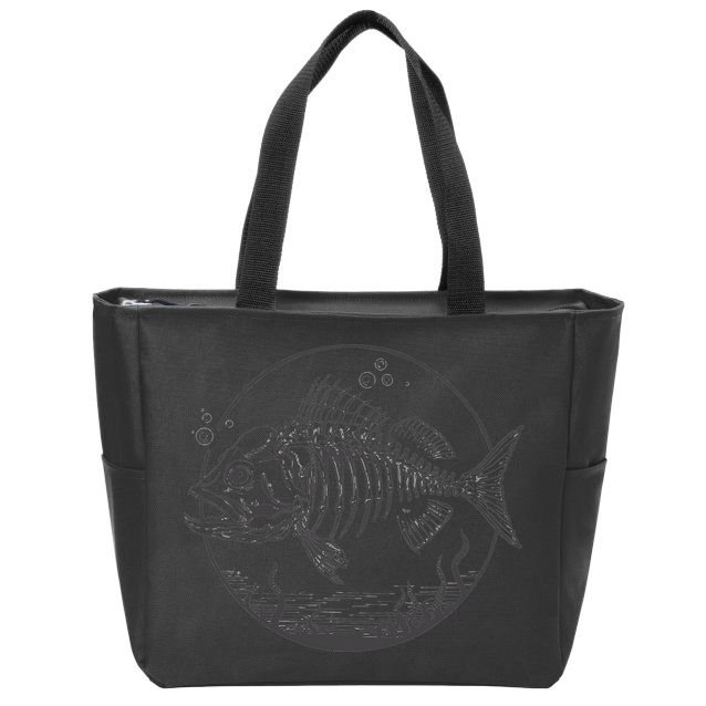 Skeleton Fish Bone Collectors Zip Tote Bag