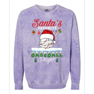 SantaS Favorite Baseball Player Christmas Baseball Colorblast Crewneck Sweatshirt