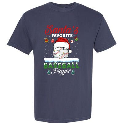 SantaS Favorite Baseball Player Christmas Baseball Garment-Dyed Heavyweight T-Shirt