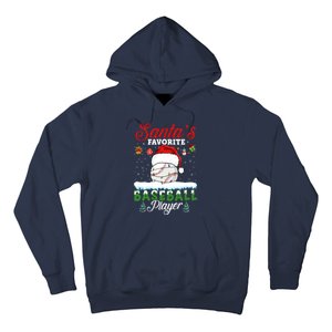 SantaS Favorite Baseball Player Christmas Baseball Hoodie