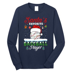 SantaS Favorite Baseball Player Christmas Baseball Long Sleeve Shirt