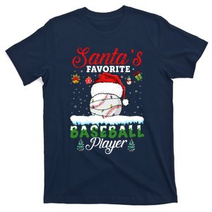 SantaS Favorite Baseball Player Christmas Baseball T-Shirt