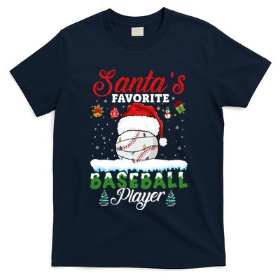 SantaS Favorite Baseball Player Christmas Baseball T-Shirt