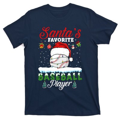 SantaS Favorite Baseball Player Christmas Baseball T-Shirt