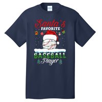 SantaS Favorite Baseball Player Christmas Baseball Tall T-Shirt