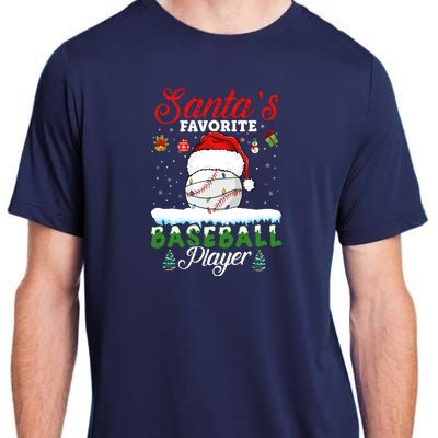 SantaS Favorite Baseball Player Christmas Baseball Adult ChromaSoft Performance T-Shirt