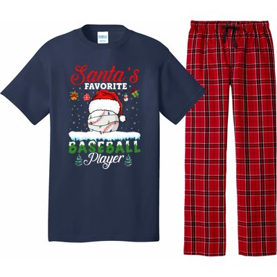 SantaS Favorite Baseball Player Christmas Baseball Pajama Set