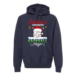 SantaS Favorite Baseball Player Christmas Baseball Premium Hoodie