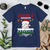 SantaS Favorite Baseball Player Christmas Baseball Premium T-Shirt