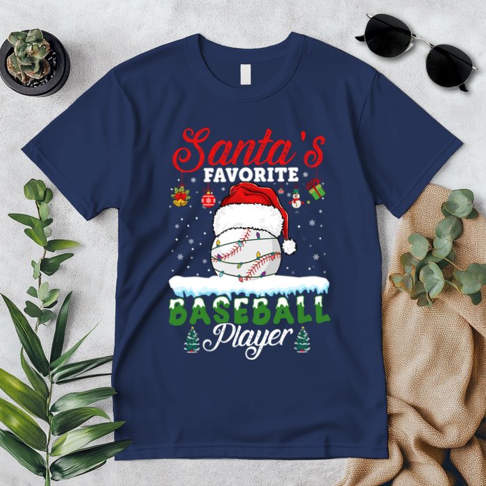 SantaS Favorite Baseball Player Christmas Baseball Premium T-Shirt
