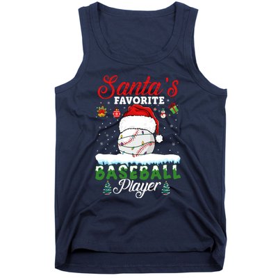 SantaS Favorite Baseball Player Christmas Baseball Tank Top